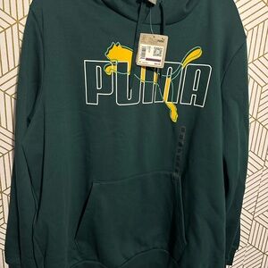 PUMA Men’s Green Logo Hoodie XXL NWT